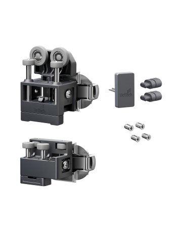 Falttürbeschläge-Set,rs,ohne SA,mittel WingLine L,2-flg.,max.12kg,anthrazit - Hettich