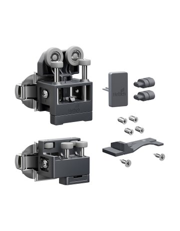 Falttürbeschläge-Set,ls,mit SA,mittel WingLine L,2-flg.,max.12kg,anthrazit - Hettich