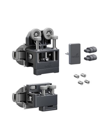 Falttürbeschläge-Set,ls,ohne SA,mittel WingLine L,2-flg.,max.12kg,anthrazit - Hettich