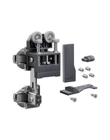 Falttürbeschläge-Set,ls,mit SA,leicht WingLine L,2-flg.,max.12kg,anthrazit - Hettich