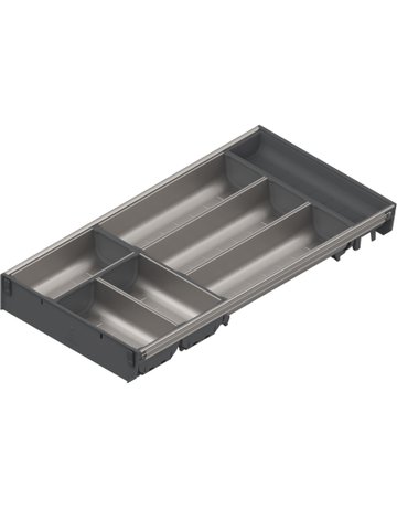 ORGA-LINE Schalen-Set (teilausfüllend), für TANDEMBOX Schubkasten, NL=550 mm, KB=400 mm, Breite=280 mm, inox-gebü/staubgr - Blum