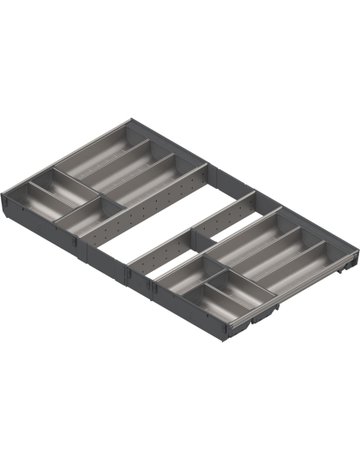 ORGA-LINE Schalen-Set (vollausfüllend), für TANDEMBOX Schubkasten, NL=500 mm, KB=900 mm, inox-gebü/staubgr - Blum