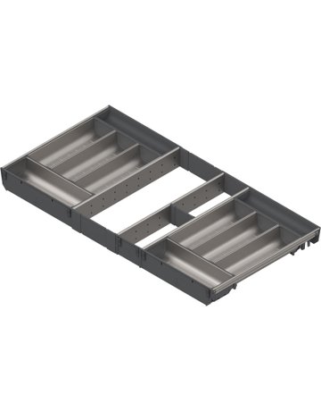 ORGA-LINE Schalen-Set (vollausfüllend), für TANDEMBOX Schubkasten, NL=450 mm, KB=900 mm, inox-gebü/staubgr - Blum