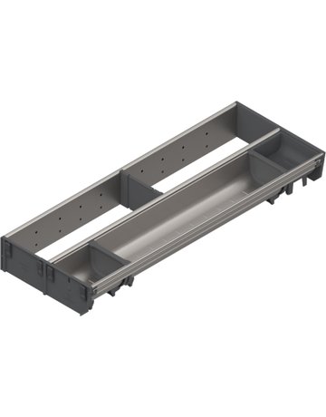 ORGA-LINE Kombi-Set (teilausfüllend), für TANDEMBOX Schubkasten, NL=550 mm, KB=350 mm, Breite=200 mm, inox-gebü/staubgr - Blum