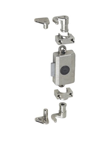 System Drehstangen Schloss vernickelt 7781/40 ohne Schliesseinsatz für 8 mm Stg. - JuNie