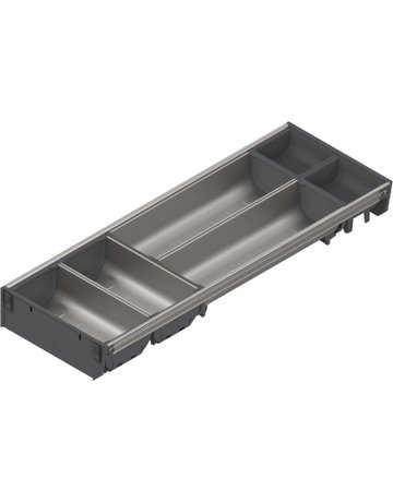 ORGA-LINE Schalen-Set (teilausfüllend), für TANDEMBOX Schubkasten, NL=550 mm, KB=300 mm, Breite=192 mm, inox-gebü/staubgr - Blum