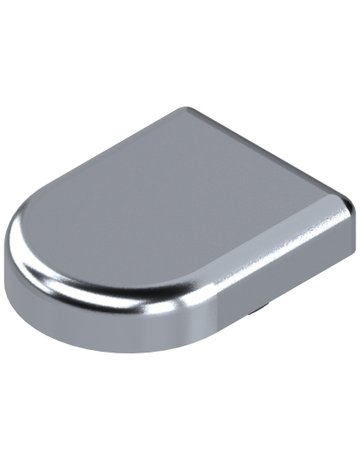 Glastürscharnier-Topfabdeckkappe, D-Form, verchromt - Blum