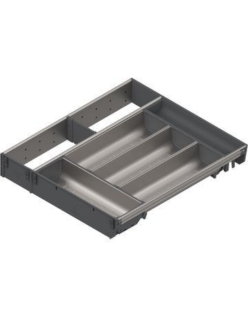 ORGA-LINE Kombi-Set (teilausfüllend), für TANDEMBOX Schubkasten, NL=450 mm, KB=500 mm, Breite=377 mm, inox-gebü/staubgr - Blum