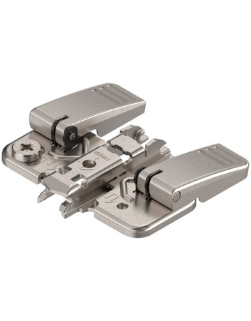 CLIP Montageplatte, kreuz, 0 mm, Stahl, INSERTA, HV: Exzenter, vernickelt - Blum