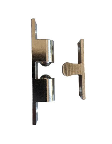 Doppelkugelschnäpper 70 mm Messing vernickel - BMB