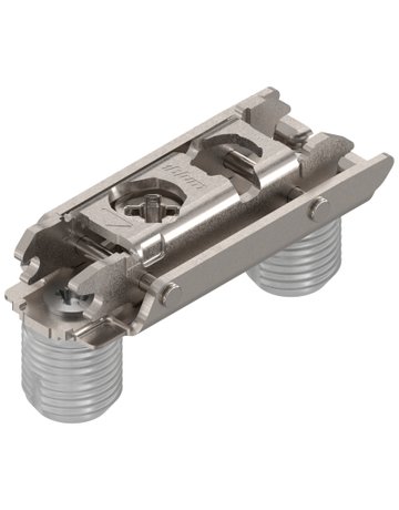 CLIP Montageplatte, gerade, 0 mm, Stahl, Einpressen, HV: Exzenter, vernickelt - Blum