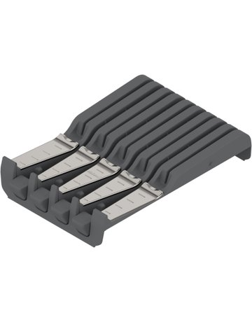 ORGA-LINE Messerhalter, für 4 große und 5 kleine Messer, Breite=177.5 mm, inox-gebü/staubgr - Blum