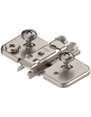 CLIP Montageplatte, kreuz, 0 mm, Stahl, EXPANDO für Zwillingsanschlag, HV: Exzenter, vernickelt - Blum