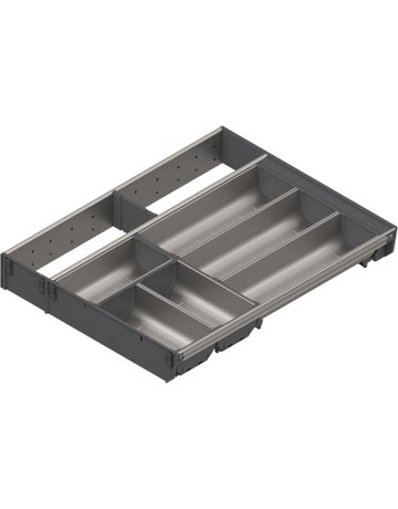 ORGA-LINE Kombi-Set (teilausfüllend), für TANDEMBOX Schubkasten, NL=500 mm, KB=500 mm, Breite=377 mm, inox-gebü/staubgr - Blum