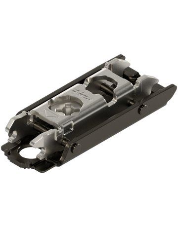 CLIP Montageplatte, gerade, 0 mm, Stahl, Schrauben, HV: Exzenter, onyxschwarz - Blum