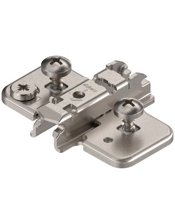 CLIP Montageplatte, kreuz, 3 mm, Stahl, EXPANDO für Zwillingsanschlag, HV: Exzenter, vernickelt - Blum