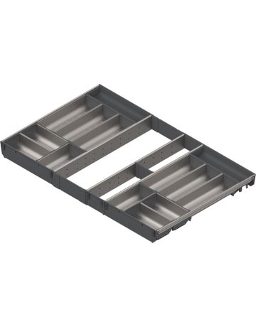 ORGA-LINE Schalen-Set (vollausfüllend), für TANDEMBOX Schubkasten, NL=550 mm, KB=900 mm, inox-gebü/staubgr - Blum