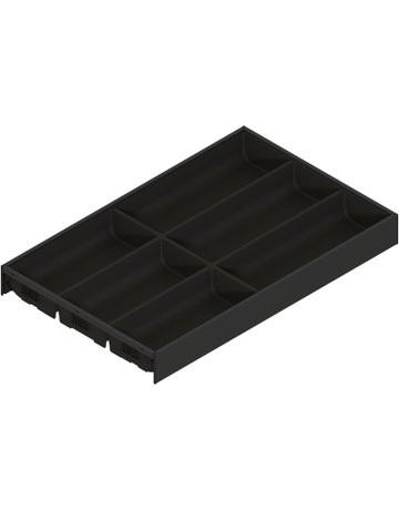 AMBIA-LINE Besteckeinsatz, für LEGRABOX/MERIVOBOX Schubkasten, Kunststoff / Stahl, 6 Besteckfächer, NL=500 mm, Breite=300 mm, carbonschwarz matt - Blum