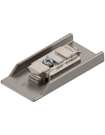 CLIP CRISTALLO-Montageplatte, zum Kleben, gerade, 0 mm, Zink, HV: 2-teilig, sandg.-mattvernick. - Blum