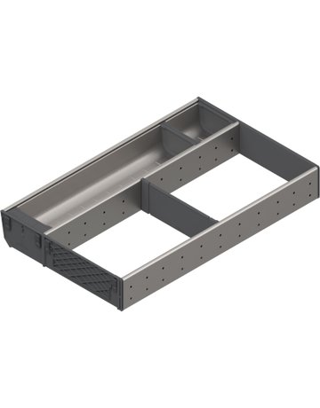 ORGA-LINE Kombi-Set (teilausfüllend), für TANDEMBOX Schubkasten, NL=500 mm, KB=400 mm, Breite=289 mm, inox-gebü/staubgr - Blum