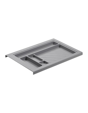 Schreibmaterialschale für Schmalcontainer, Höhe 25 mm, 280 /292, Aluminium Optik - Hettich