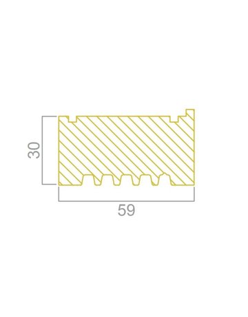 Basisprofil Türschwellen Typ 1 L=2440 mm 30 x 59 mm, 06 roh, PET 180 kg/m³ - Pflüger