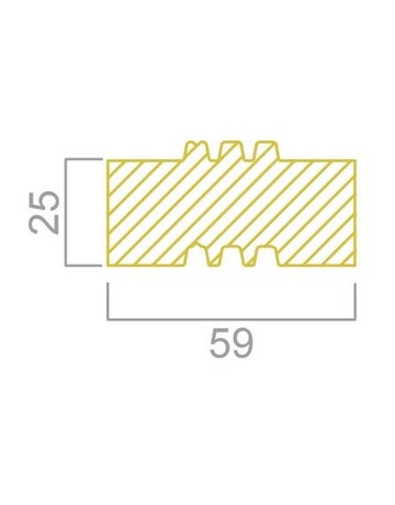 Unterbaudämmprofil L=2440 mm 59 x 25 mm, 06 roh, PET 180 kg/m³ - Pflüger