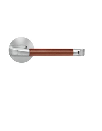 Drücker-Rosettengarnitur Kent EPL96LH RR Leder hellbraun /Edelst.matt PlanDesign - Karcher Design