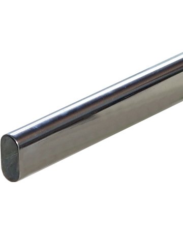 Schrankovalrohr verchromt 30 x 15 x 1 x 1250 mm - Topform