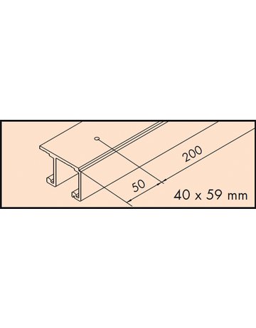 COMBINO 60 DOPPELLAUFSCHIENE ALU L = 2500 mm - Hawa