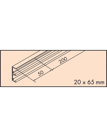 COMBINO DOPPELLAUFSCHIENE ALU eloxiert L = 6000 MM 055.3100.600 - Hawa