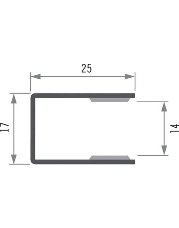 Führungsschiene 25/17 beflockt weiß für 11er Rollladenprofil L= 6000 mm - Leo