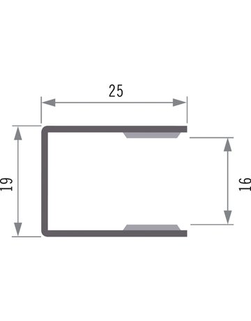 Führungsschiene 25/19 beflockt weiß für 14er Rollladenprofil L= 6000 mm - Leo
