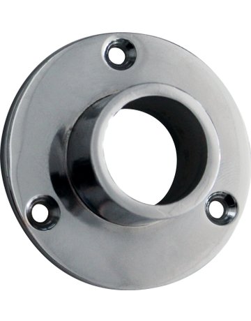 Schrankrohr-Lager Messing vernickelt für Rundrohr 20 mm