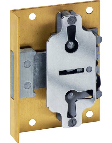 Einlass-Möbelschloss Messing -Bl. 619/25 Zuhaltung 8 X 8 mm - JuNie