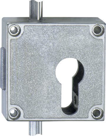 Drehstangen-Schloss vernickelt 7401/40 PZ gelocht für 8 mm Stg. - JuNie