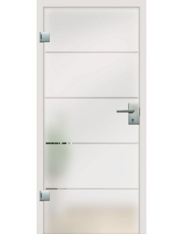 Ganzglas Drehtüre Atos Maße: 2097 x 959 x 8 mm DIN R - Licht & Harmonie