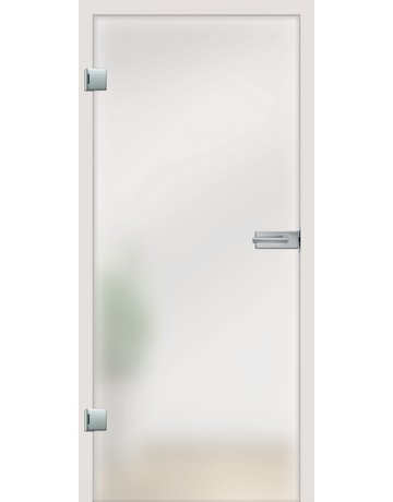 Ganzglas Drehtüre Satinato S/O Maße: 2097 x 959 x 8 mm DIN R - Licht & Harmonie