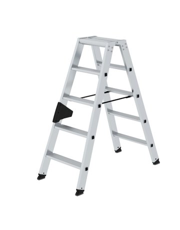 Günzburger Alu Stehleiter # 40210 beidseitig, 2 x 5 Stufen 80mm Tritt - MUNK