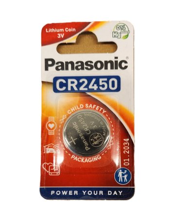 Panasonic / muRata Batterie CR2450 Lithium Knopfbatterie, Spannung 3,0 Volt