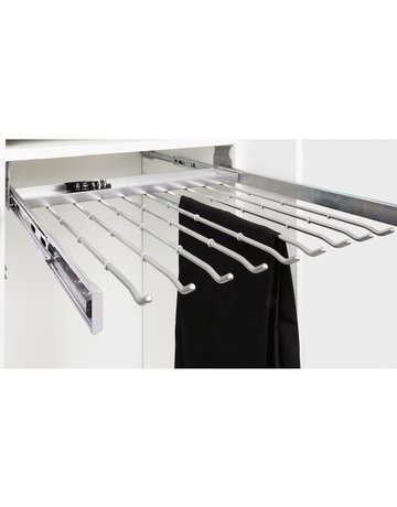 Ausziehbarer Hosenhalter, 1000 mm, unter dem Oberboden, silber - Hettich