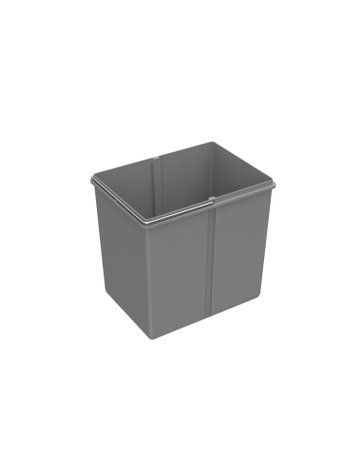 Eimer 16 l, Kunststoff, grau, B x T x H 225 x 305 x 290 mm, Für Abfallsystem Bin.it Trio II - Hettich