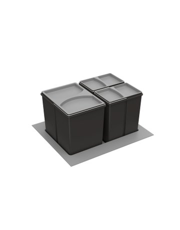 Küchen-Abfallsystem, KB450mm,Kunststoff Bin.it Smart 450/500 9208750,grau,anthrazit - Hettich