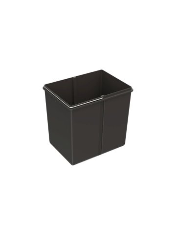 Eimer 16 l, Kunststoff, anthrazit, B x T x H 225 x 304 x 290 mm, Für Abfallsystem Bin.it Smart - Hettich