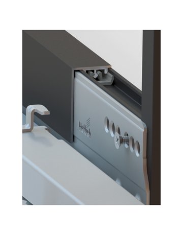 L-Profil CADRO 9298809 L 3.000 mm, kürzbar, edelstahloptik - Hettich
