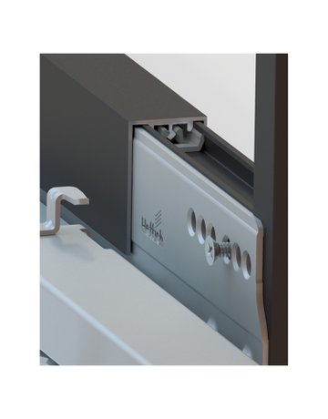 Cadro U-Profil AvanTech YOU / Actro YOU / Actro 5D, 3000 mm, Edelstahl Optik - Hettich