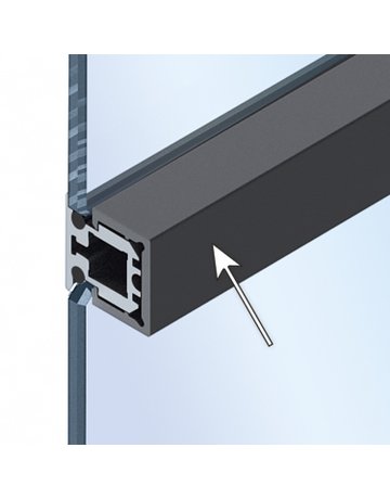 Mittelprofil,B12,3mm,H18mm,L3000mm CADRO, 9303922, Kunststoff, schwarz, ma. - Hettich