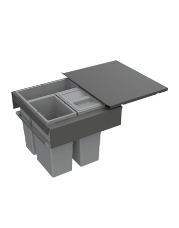 Küchen-Abfallsystem, KB500mm, 32l,KF/STA Frame 9352422,anthrazit - Hettich