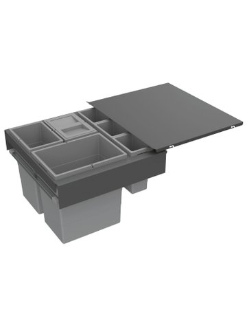 Küchen -Abfallsyst., KB600mm, 47,5l,KF/STA Frame 9352426,anthrazit - Hettich