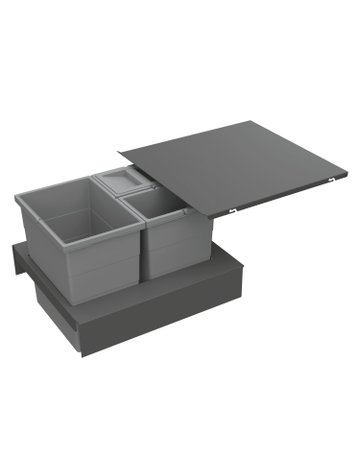 Küchen-Abfallsystem, KB500mm, 34l,KF/STA Base 9352444,anthrazit - Hettich